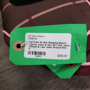 Tall Front & Hind Shipping Boots *vgc/xc, clean & mnr dirt, hair, loose threads & rubs, older