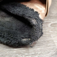 Pr Closed Front Boots, Fleece Lined, velcro *gc, hair, dirt, rubs, clumpy
