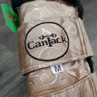 Pr Closed Front Boots, Fleece Lined, velcro *gc, hair, dirt, rubs, clumpy
