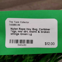 Nylon Rope Hay Bag, Caribiner *vgc, mnr dirt, stains & broken strings
