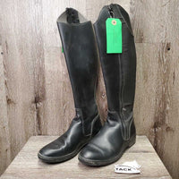 Synthetic Leather & Elastic Dress Boots, Zips *vgc/xc, mr residue, stains & creases
