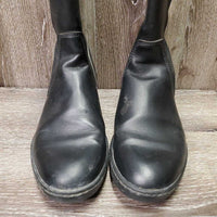 Synthetic Leather & Elastic Dress Boots, Zips *vgc/xc, mr residue, stains & creases
