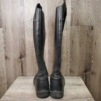 Synthetic Leather & Elastic Dress Boots, Zips *vgc/xc, mr residue, stains & creases
