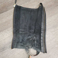 Hvy Leather Half Chaps, hvy Zips *vgc, dirt, rubs
