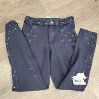 JUNIORS Hvy Cotton EuroSeat Breeches *gc, faded, mnr stains & rubs

