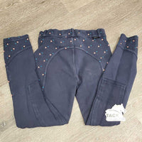 JUNIORS Hvy Cotton EuroSeat Breeches *gc, faded, mnr stains & rubs
