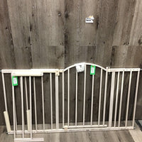 Metal Dog Fence/Gate, adjustable, additional 12" extension, 4 Bumper Guards, 4 Wall Attachments *vgc/xc, clean
