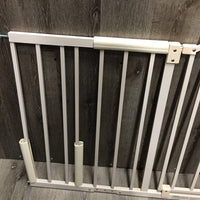 Metal Dog Fence/Gate, adjustable, additional 12" extension, 4 Bumper Guards, 4 Wall Attachments *vgc/xc, clean
