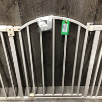 Metal Dog Fence/Gate, adjustable, additional 12" extension, 4 Bumper Guards, 4 Wall Attachments *vgc/xc, clean
