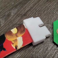Soft TPE Plastic Belt, Buckle Connector "Horses" *gc, No Buckle, shortened?, rubs/faded spots
