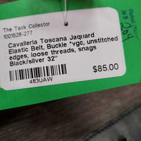 Jaquard Elastic Belt, Buckle *vgc, unstitched edges, loose threads, snags

