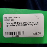 SS Polo Shirt, 1/4 Zip Up *gc, rubs, pills, snags