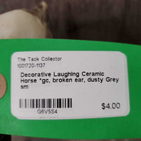 Decorative Laughing Ceramic Horse *gc, broken ear, dusty
