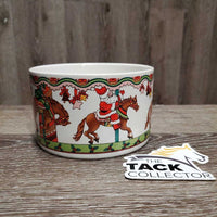 Ceramic Bowl "Christmas Merry Go Round" *vgc, bottom edge rubs
