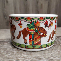 Ceramic Bowl "Christmas Merry Go Round" *vgc, bottom edge rubs
