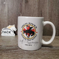Ceramic Mug "High River Sr Pro Rodeo" *gc, crackles, stains
