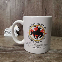 Ceramic Mug "High River Sr Pro Rodeo" *gc, crackles, stains
