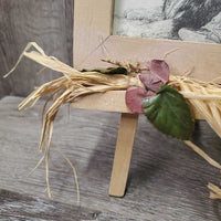 Boy & Border Collie Pencil Drawing Print, Wood Frame & Easel *gc, dusty