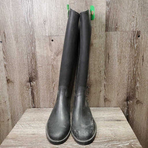 Tall Rubber Riding Boots *gc, mnr dirt, rubs, film & scratches, faded