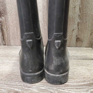Tall Rubber Riding Boots *gc, mnr dirt, rubs, film & scratches, faded