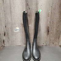Pr Tall Rubber Riding Boots *gc, clean & dirt residue, scratches, rubs, faded

