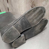 Pr Tall Rubber Riding Boots *gc, clean & dirt residue, scratches, rubs, faded
