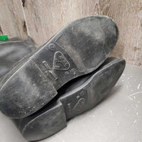Pr Tall Soft Lined Rubber Riding Boots *fair, clean & dirt, film, v.worn down heels, rubs, pills, faded, scrapes
