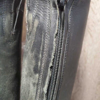 Pr Field Boots, zips *gc, mnr dirt, faded, rubs, torn edges, mnr sticky zips, unstitched, older