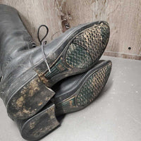 Pr Field Boots, zips *gc, mnr dirt, faded, rubs, torn edges, mnr sticky zips, unstitched, older
