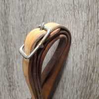 Flat Leather Headstall, Curb Bit, Pr Split Reins *fair, older, stains, dry, stiff, creased, rusty, clean
