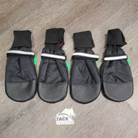 4 Winter Dog Booties, mesh drawstring bag *vgc, clen, mnr dirt, edge rubs & fading
