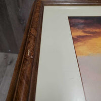 Running Horse & Cowboy Print by Tim Cox "Just for the Heck of It" Wood Frame *xc, mnr knicks