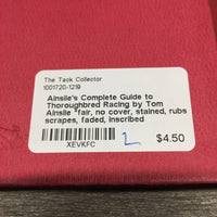 Ainslie's Complete Guide to Thoroughbred Racing by Tom Ainslie *fair, no cover, stained, rubs, scrapes, faded, inscribed