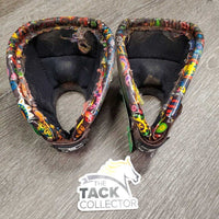 Pr No Turn Bell Boots, velcro *gc, dirt, rubs, frays, hair
