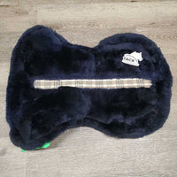 Fleece Lined Half Pad, rolled edges *vgc, cut tabs, undone stitching, threads, v. mnr dirt, hair
