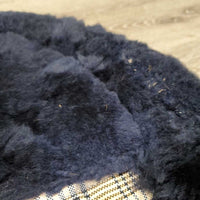 Fleece Lined Half Pad, rolled edges *vgc, cut tabs, undone stitching, threads, v. mnr dirt, hair
