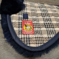 Fleece Lined Half Pad, rolled edges *vgc, cut tabs, undone stitching, threads, v. mnr dirt, hair
