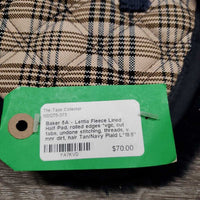 Fleece Lined Half Pad, rolled edges *vgc, cut tabs, undone stitching, threads, v. mnr dirt, hair
