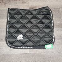 Quilt Dressage Saddle Pad, 1x Piping *xc, mnr hair, rubs, v. mnr dirt