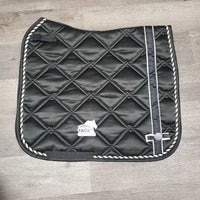 Quilt Dressage Saddle Pad, 1x Piping *xc, mnr hair, rubs, v. mnr dirt
