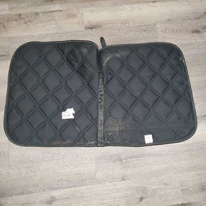 Quilt Dressage Saddle Pad, 1x Piping *xc, mnr hair, rubs, v. mnr dirt