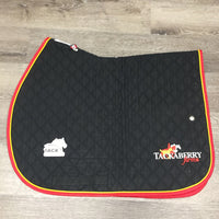 Quilt Profile Jumper Saddle Pad, "Tackaberry farm" embroidery, piping *vgc, mnr hair, rubs, removed embroidery
