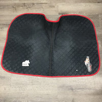 Quilt Profile Jumper Saddle Pad, "Tackaberry farm" embroidery, piping *vgc, mnr hair, rubs, removed embroidery
