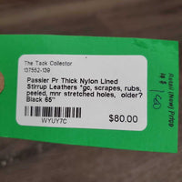 Pr Thick Nylon Lined Stirrup Leathers *gc, scrapes, rubs, peeled, mnr stretched holes, older?

