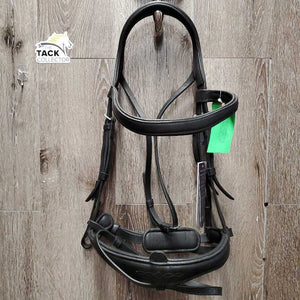 FS Padded Leather Bridle, crank noseband, removable flash, tag *new, mnr film