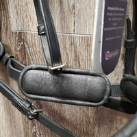 FS Padded Leather Bridle, crank noseband, removable flash, tag *new, mnr film
