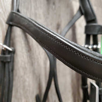 FS Padded Leather Bridle, crank noseband, removable flash, tag *new, mnr film
