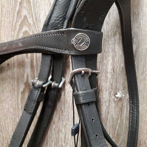 FS Padded Leather Bridle, crank noseband, removable flash, tag *new, mnr film