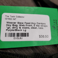 Slow Feed Hvy Cordura Hay Bag, Web Front, 2 top straps *gc, dirty & stains, clean, rubs
