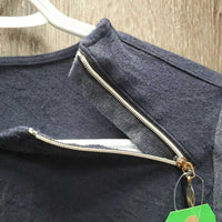 LS Sun Shirt, Shoulder Zipp, Mesh pits *gc, rubs, pills & stains, older?, pocket mesh holes, mnr undone stitching
